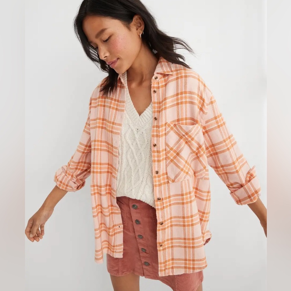 Aerie Plaid Orange Women's Flannel